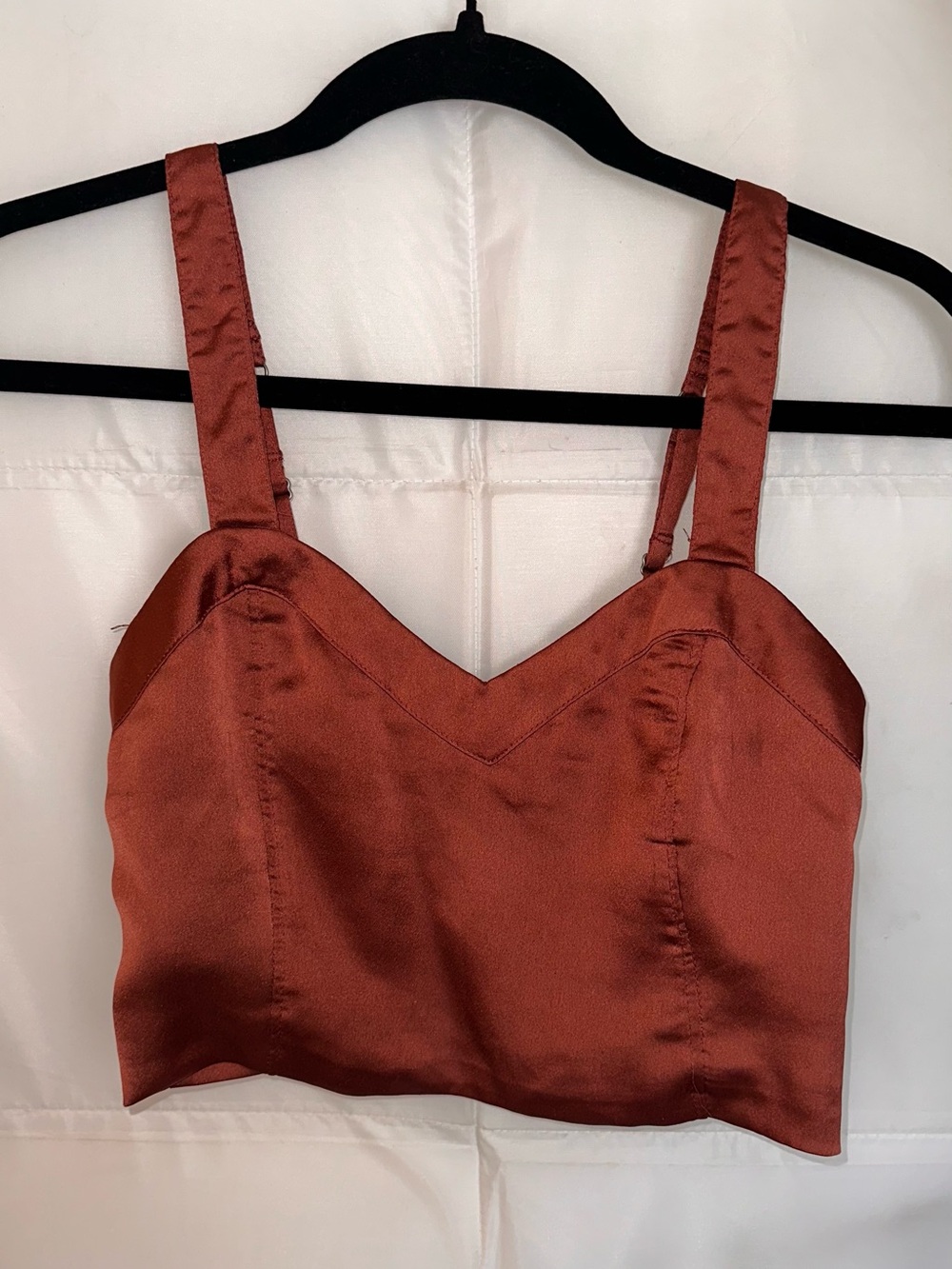 Abercrombie & Fitch Rust Satin Crop Cami